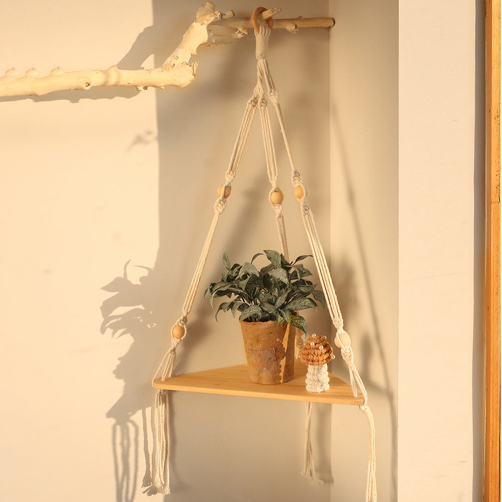 Hanging Macrame Shelf for Bedroom Decor